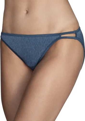 Vista 35 de Vanity Fair Bragas de bikini con tira para mujer, Illumination, con elástico sedoso y ribete de satén Paquete de 3 Negro (Midnight Black)