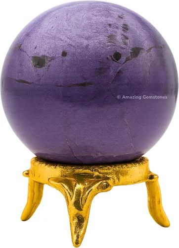 Vista 15 de Amazing Gemstone Bola de cristal de Yaxaita con soporte, bolas de meditación de esfera de cristal de 1.5 pulgadas para brujería y bolas decorativas