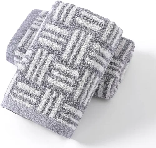 Vista 12 de YiLUOMO Juego de 2 toallas de mano azules con patrón de rayas blancas, súper suaves, 100% algodón de rizo ultra absorbentes, de secado rápido, 13 x