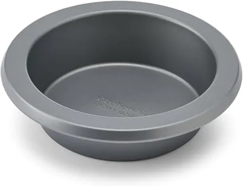 KitchenAid Molde redondo de acero aluminio antiadherente de ingeniería suiza, apto para lavavajillas, contorno plateado, 6 pulgadas