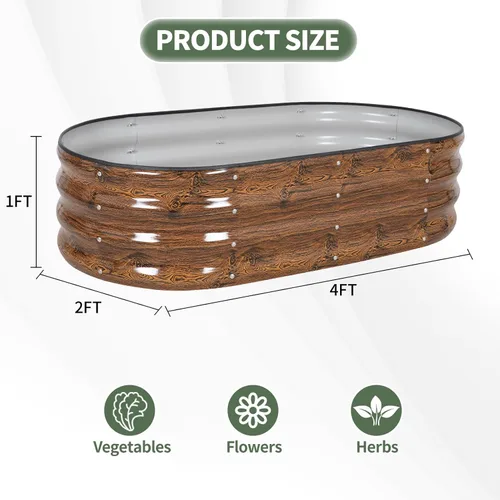 Vista 6 de 1MORE Cama de Jardín Elevada Galvanizada - Cajas de Plantación para Jardín al Aire Libre, Camas Elevadas para Jardinería, Kit de Cama de Jardín