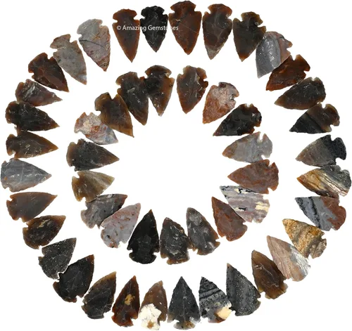 Vista 40 de Amazing Gemstone Punta de flecha de cuarzo Aura de Titanio, cristal y piedra curativa, cabeza de flecha de roca pedernal – 2 a 3 puntas de flecha