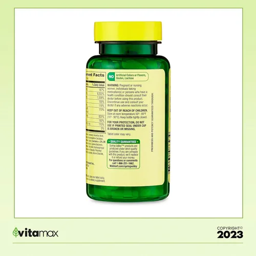 Vista 8 de Spring Valley Super Vitamin B-Complex Tablets Dietary Supplement Value Size, 100 Count (Over 3 Months Supply) + Exclusive VitaMax Vitamin Guide