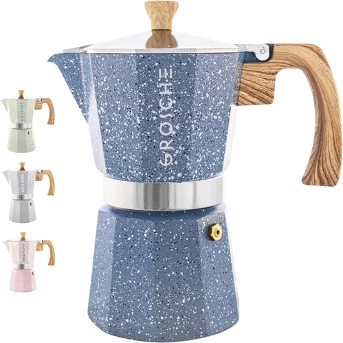 Vista 40 de GROSCHE Milano - Cafetera Moka para estufa, olla de expreso para 3 tazas de café, 5 oz, color negro - Cafetera cubana para estufa, cafetera Moka