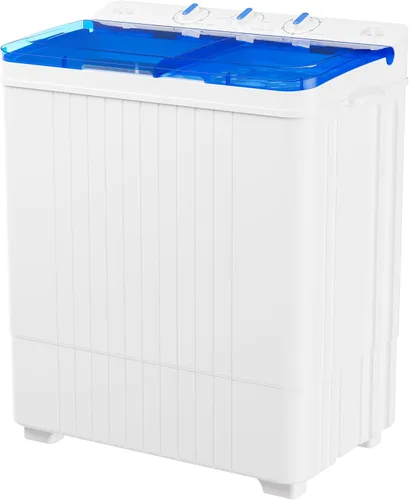 Pataku Lavadora portátil, combo compacto de mini lavadora y secadora de 26 libras, lavadora de lavandería de doble tina con ciclo de centrifugado,
