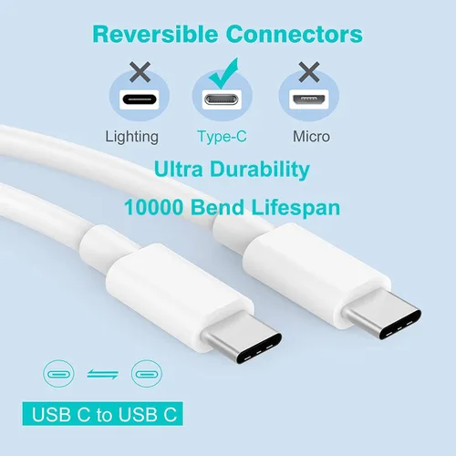 Vista 5 de Certificado Apple MFi: cargador rápido USB C de 20 W para iPhone 17, 16, 15, paquete de 3 cables de carga rápida tipo C de 6 pies para iPhone 17/17