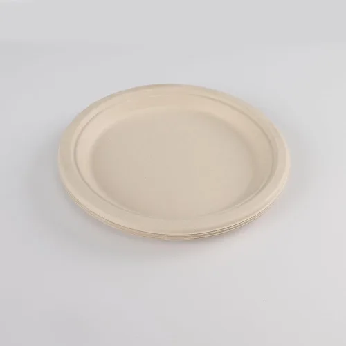 Vista 8 de Platos de papel compostables de 9 pulgadas – Paquete de 125 Bagazo de caña de azúcar resistente Microondas y fugas Platos desechables