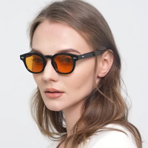 Vista 2 de Gtand Gafas de sol unisex estilo redondo retro para hombres y mujeres gafas de sol circulares a la moda 1811in