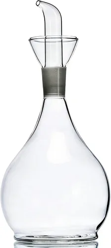 Vista 4 de Eleton 's Planet - Decantador de aceite de vidrio y cruet de 14 onzas, dispensador de aceite de oliva piriforme Botella de aceite de vidrio
