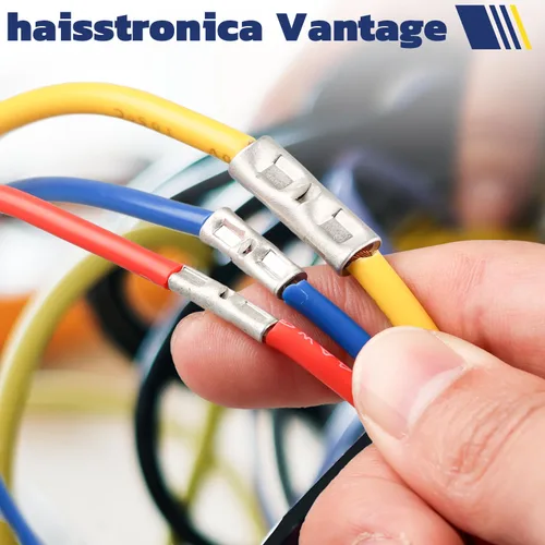 Vista 6 de Haisstronica Kit de conectores a tope no aislados 220pcs conectores a tope para cableado de cobre puro AWG24-8 conector de crimpado de alambre