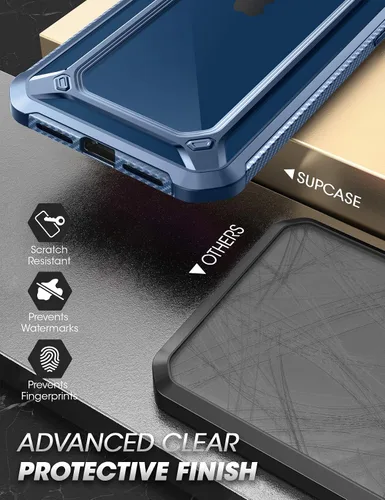 Vista 5 de SupCase Unicorn Beetle EXO Series - Funda para iPhone 12 / iPhone 12 Pro (versión 2020) de 6.1 pulgadas, funda protectora híbrida transparente Azul