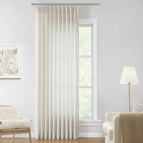 Vista 67 de Vision Home - Cortinas plisadas y semitraslúcidas con ganchos, mezcla de lino texturizado, filtran la luz, para sala, dormitorio, 2 paneles, 40 x 63