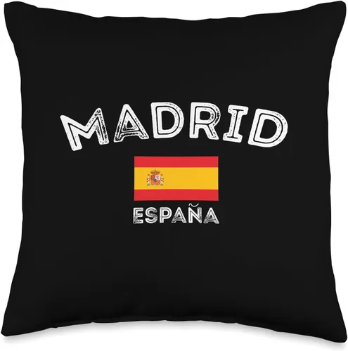 España Spain Flag Spanish Emblem Madrid Shirts Flag España Madrid Design Spanish People Spain Lovers - Almohada (16 x 16 pulgadas), multicolor