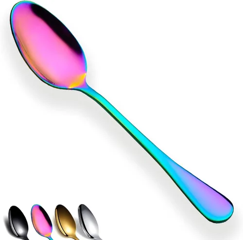 Vista 10 de Berglander - Cucharas de cena de 24 cucharas de sopa de acero inoxidable de 7.5 pulgadas, cubiertos de acero inoxidable brillante, juego de cucharas