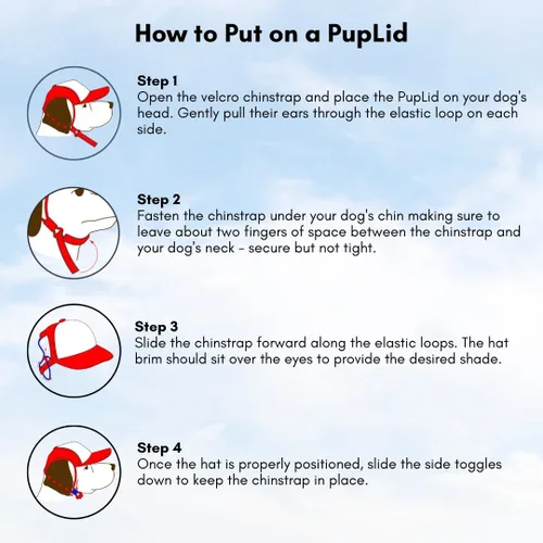 Vista 4 de Sunset Collection, sombreros de camionero de PupLid para perros (XXS) Protección solar elegante de alta calidad para el perro moderno, ajustable
