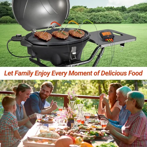Vista 8 de INKBIRD Termómetro WiFi para Carne para Asar, Termómetro BBQ Recargable de Rango Ilimitado con Calibración de APP, Gráfico de Temperatura