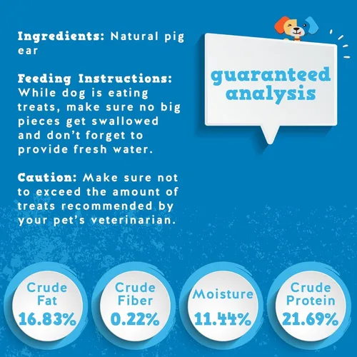 Vista 4 de Jack&Pup Orejas de cerdo para perros (paquete de 25) – Masticables naturales de oreja de cerdo entero, de un solo ingrediente, extra gruesas