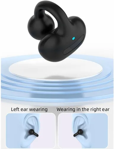 Vista 2 de Bluetooth Clip de oído inalámbrico auricular abierto auricular auricular - Auriculares de inducción de conducción ósea para entrenamiento, ciclismo