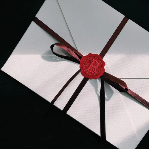 Vista 5 de CRASPIRE 50 calcomanías de sello de cera con letra B, inicial, autoadhesivas, calcomanías de cera de sobre rojo, calcomanías de cera