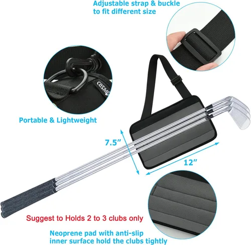 Vista 2 de Cosmos Mini bolsa de golf portátil para palos de golf, correa de transporte y soporte para curso, práctica de entrenamiento, conducción, accesorios