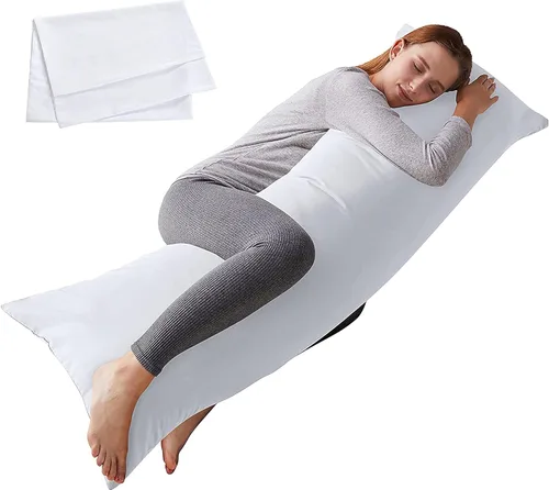 Vista 12 de ELNIDO QUEEN Almohada corporal con funda de almohada - Almohada de cama larga suave para adultos - Relleno de almohada de cuerpo completo Negro