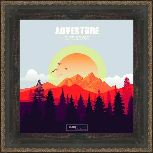 Vista 5 de Poster Palooza 5x5 Inch Traditional Black Complete Wood Square Picture Frame with UV Acrylic Plexiglass, Foam Board Backing & Hardware Included