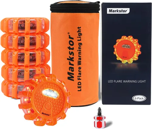 Vista 10 de Paquete de 12 luces LED de carretera impermeables para carretera, kit de luces de emergencia para automóviles, camiones, barcos con gancho, luces