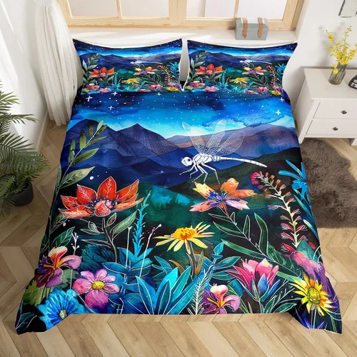 Vista 16 de Erosebridal Regalos de libélula para mujeres, funda de edredón de diente de león, mariposa y libélulas, juego de ropa de cama para mujeres y niñas