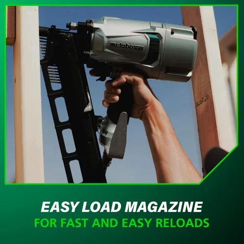 Vista 9 de Clavodora estructural Metabo HPT, clavadora neumática de potencia preferida por profesionales y herramienta de marco para pisos, cubiertas de techo