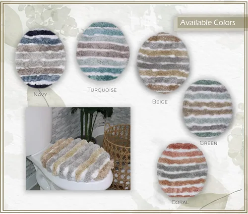 Vista 9 de Funda de microfibra suave para tapa de inodoro, lavable a máquina, 18 x 18 pulgadas, parte trasera de goma, se adapta a la mayoría de tapas