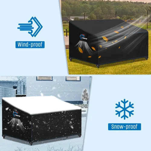 Vista 7 de SIRUITON Funda para Sofá/Sofá de Amor/Banco de Jardín y Patio de 2 Asientos 51" An x 27" Pr x 35" Al, Funda para Sofá Exterior Impermeable Oxford