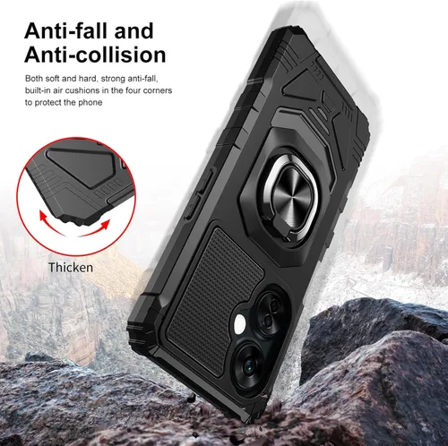Vista 5 de Ailiber Funda para OnePlus Nord N30, One Plus N30 5G con protector de pantalla de vidrio templado, soporte de anillo para montaje magnético