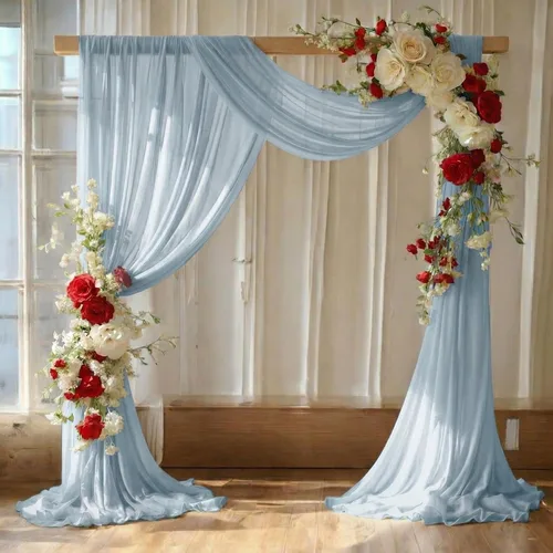 MDS Paquete de 1 panel de cortina de arco de boda (30 pulgadas de ancho x 20 pies de largo) tela de gasa transparente para boda, ceremonia,