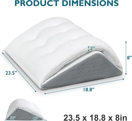 Vista 9 de Almohada de cuña para rodilla Shinnwa, almohada de rodilla convertible patentada para dormir de espalda, almohada triangular de espuma viscoelástica