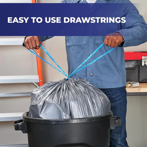 Vista 4 de Hefty Steelsak - Bolsas de basura grandes resistentes, color gris, sin perfume, 39 galones, 30