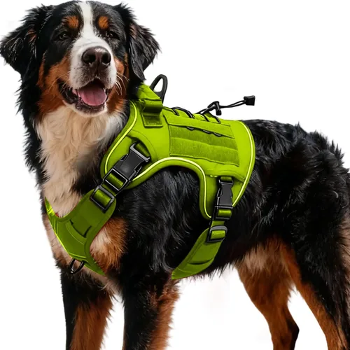 Vista 103 de Arnés táctico para perros grandes, chaleco reflectante ajustable sin tirones con sistema Molle, control de grado militar K9 para entrenamiento