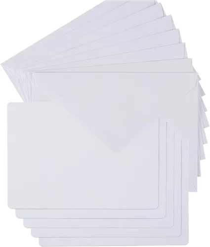 Sobres coloridos A7 y tarjetas en blanco, 24 sobres A7 y 24 tarjetas planas coloridas de 5 x 7 pulgadas para bodas, invitaciones, cumpleaños, baby