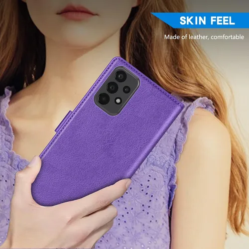 Vista 7 de ZZXX Funda tipo cartera para Samsung Galaxy A23 5G/4G con bloqueo RFID, ranura para tarjetas, función atril, cierre magnético, funda protectora