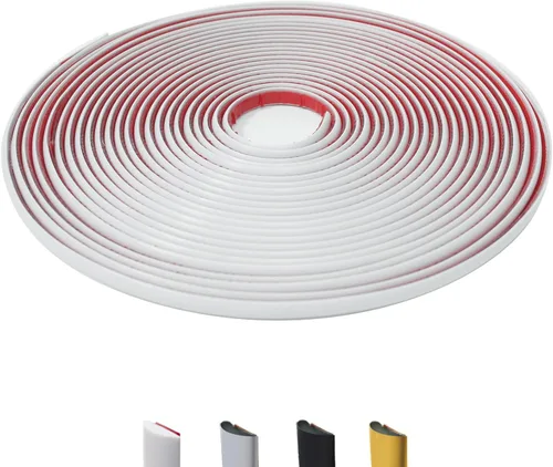 Vista 18 de Moldura de pared para despegar y pegar de 9.8 pies, moldura flexible en forma de D, color negro mate para salpicaduras, espejo, pared, ventanas