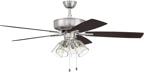 Vista 4 de Craftmade P104BNK5-52DWGWN Pro Plus Ventilador de techo de 52 pulgadas con luces LED y cadena de tracción, 5 cuchillas reversibles de madera
