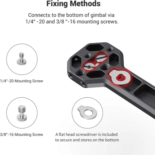 Vista 4 de SmallRig Mango lateral de aluminio para DJI Ronin-S/SC/RS 2/RSC 2/RS 3/RS 3 Pro/RS 3 Mini/RS 4/RS 4 Pro y para ZHIYUN Crane 2S/2/V2 y para MOZA Air
