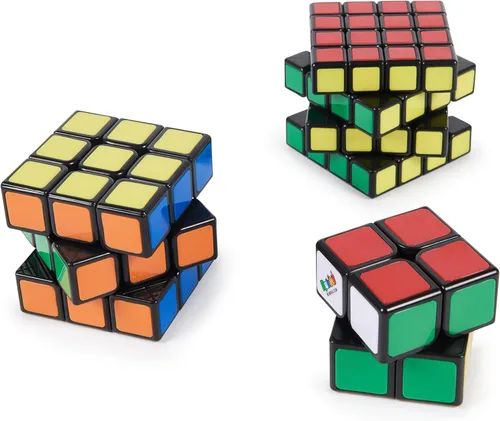 Vista 8 de Rubik's Cubo, paquete de trío de azulejos de 2 x 2, mini cubo 3x3, maestro de 4 x 4, rompecabezas para resolver problemas, rompecabezas clásico a