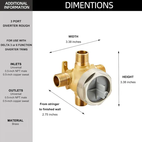 Vista 2 de Desviador de ducha de repuesto de válvula para D R11000 3, 6 ajustes