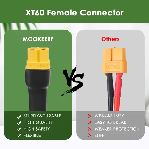 Vista 4 de MOOKEERF Cable de extensión solar a XT60 10AWG 3FT conector solar a XT60 Cable adaptador para panel solar a estación de energía portátil Generador