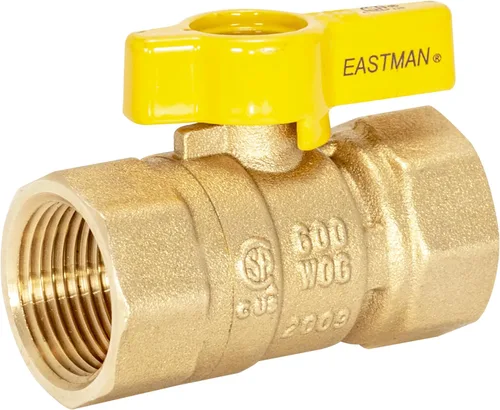 Vista 8 de Eastman Válvula de bola de gas recta de 1 pulgada FIP con mango de cuarto de vuelta, accesorios de plomería de latón, 60013