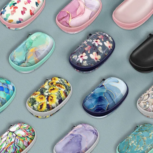 Vista 8 de Fintie Funda para lentes de sol con mosquetón, carcasa rígida a prueba de golpes, funda para gafas deportivas con cremallera de viaje