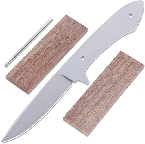 Vista 10 de EZSMITH Kit de fabricación de cuchillos - Lil Sendero - Hoja fija de la serie Master DIY - (hoja en blanco y pinstock con balanzas de mango Bubinga)