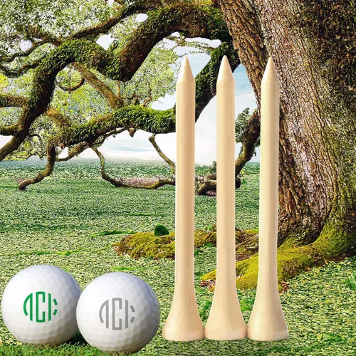 Vista 2 de 250/130/100 Pack of 2-3/4 or 3-1/4 Inches Professional Bamboo Golf Tees - Stronger Than Wooden Golf Tees Biodegradable & Less Friction