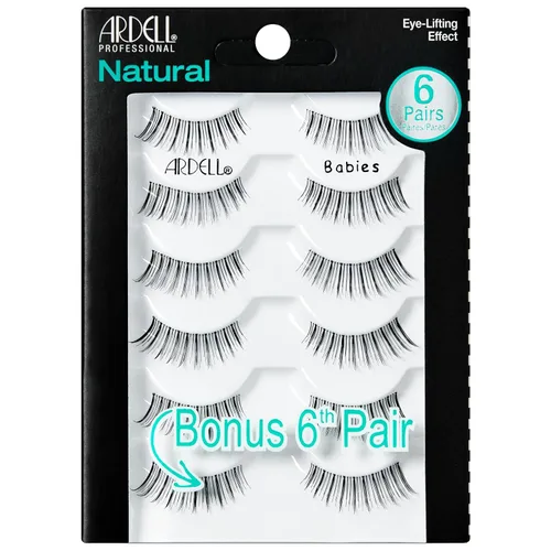 Vista 7 de Ardell Pestañas postizas naturales para bebés, color negro, pestañas dramáticas para uso diario, 4 pares