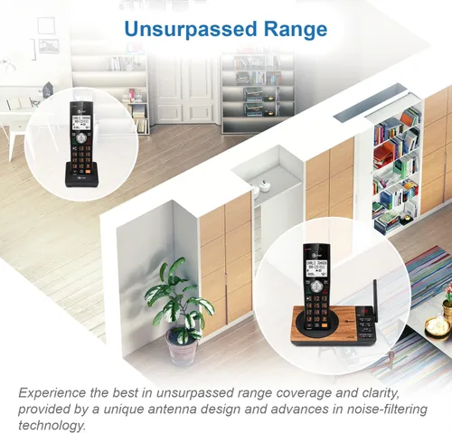 Vista 6 de AT&T CL82267 DECT 6.0 - Teléfono inalámbrico de 2 auriculares para el hogar con contestadora, bloqueo de llamadas, identificador de llamadas por